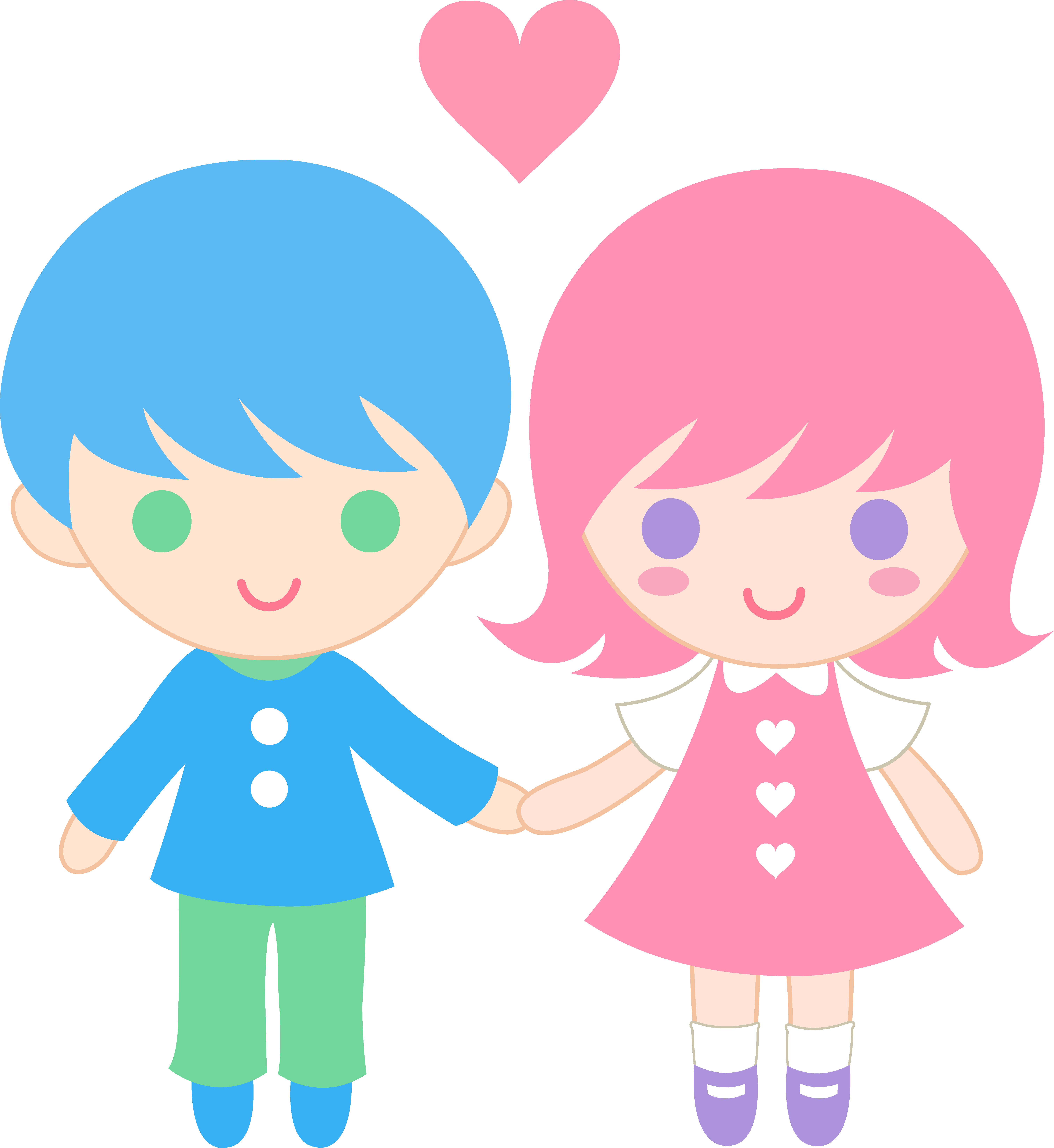 Animated Love Couple Holding Hands