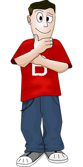 Animated Manin Red Shirt