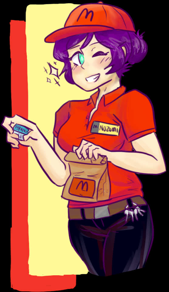 Animated Mc Donalds Employee Artwork