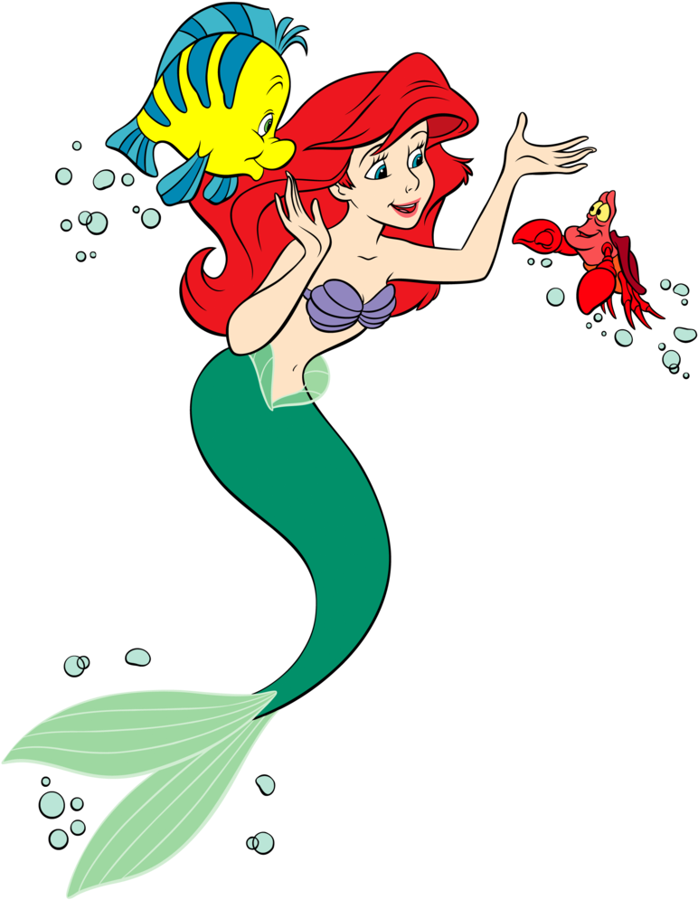 Animated Mermaidand Friends Clipart