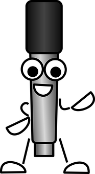 Animated Microphone Character