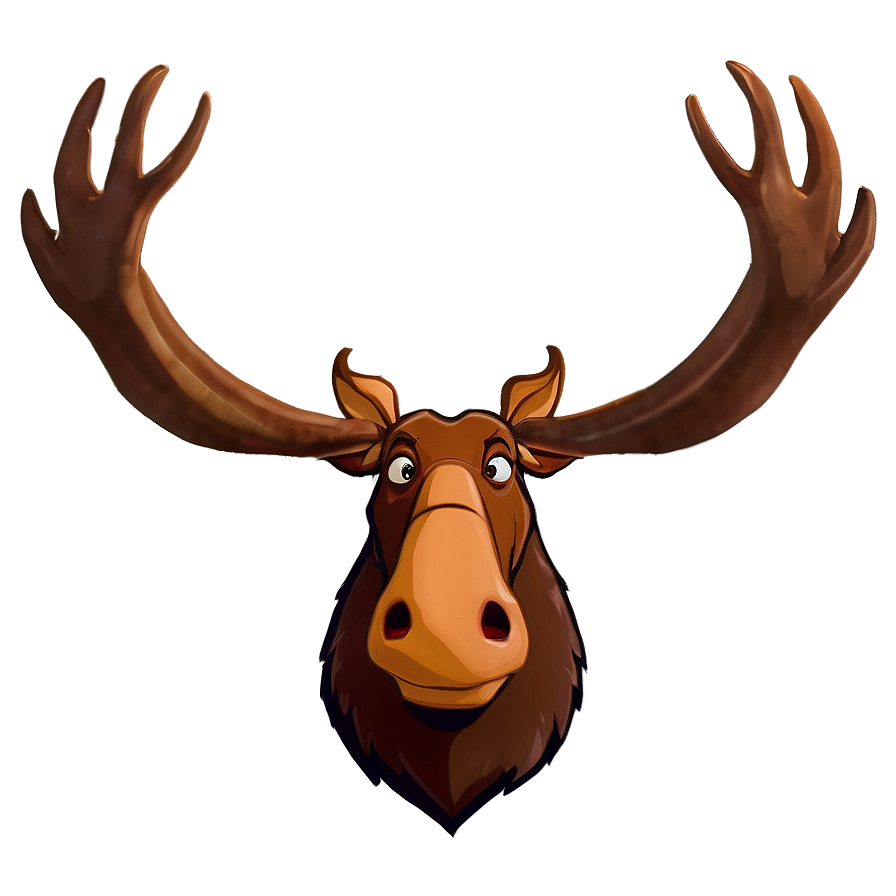 Animated Moose Head Character Png 06292024