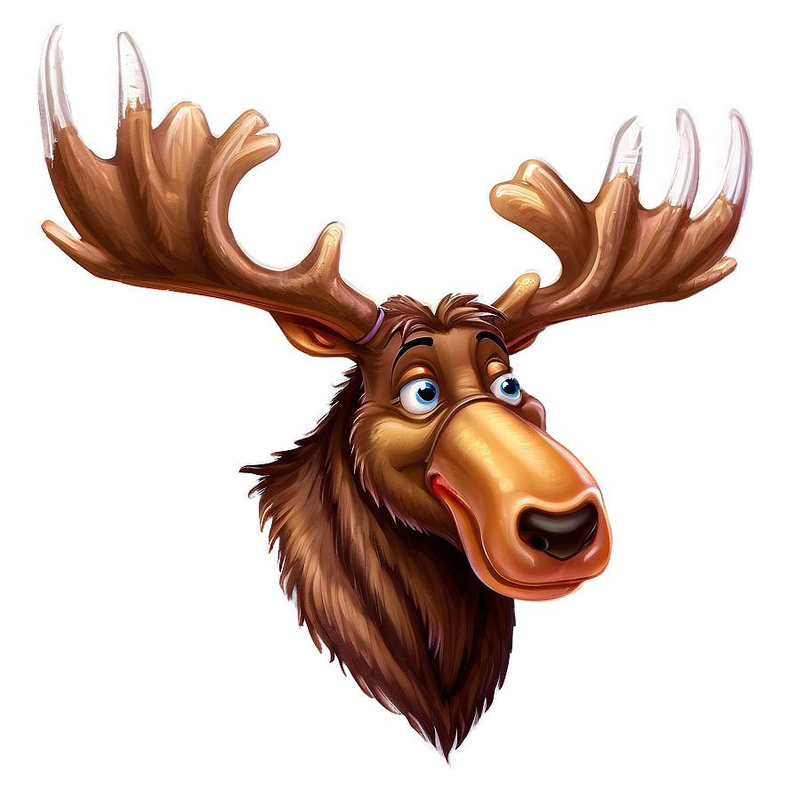 Animated Moose Head Character Png 06292024