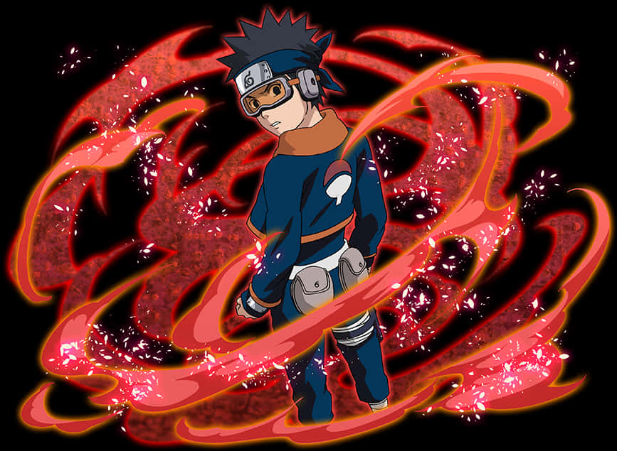 Animated Ninja Obitowith Energy Swirls