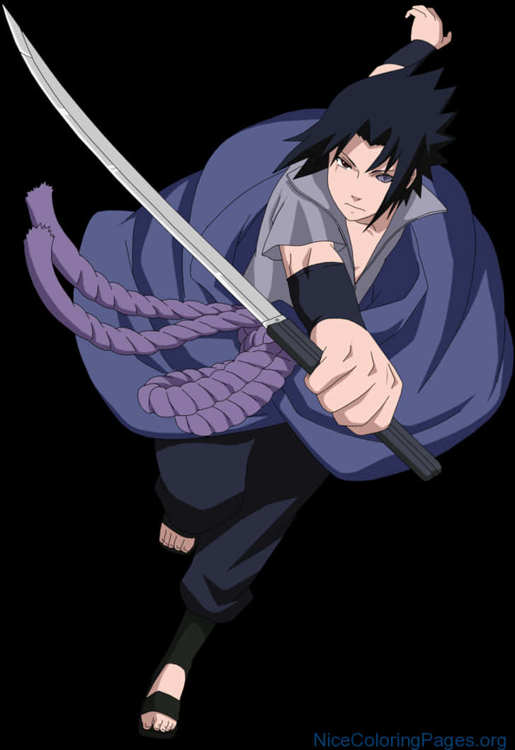 Animated Ninjawith Swordand Rope