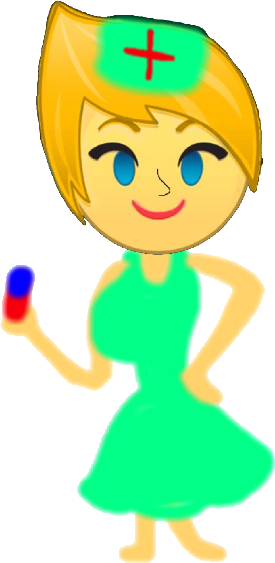 Animated Nurse Character Holding Pill