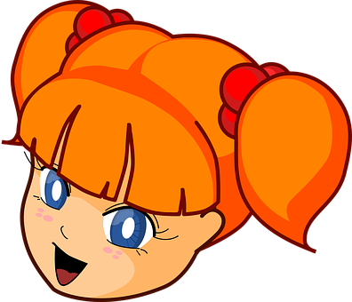 Animated Orange Haired Girl Character