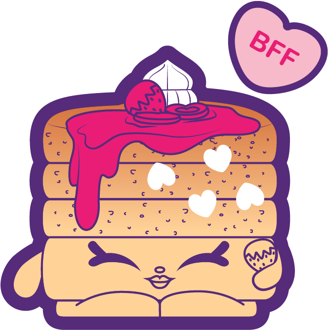 Animated Pancake Stack With Toppingsand B F F Heart