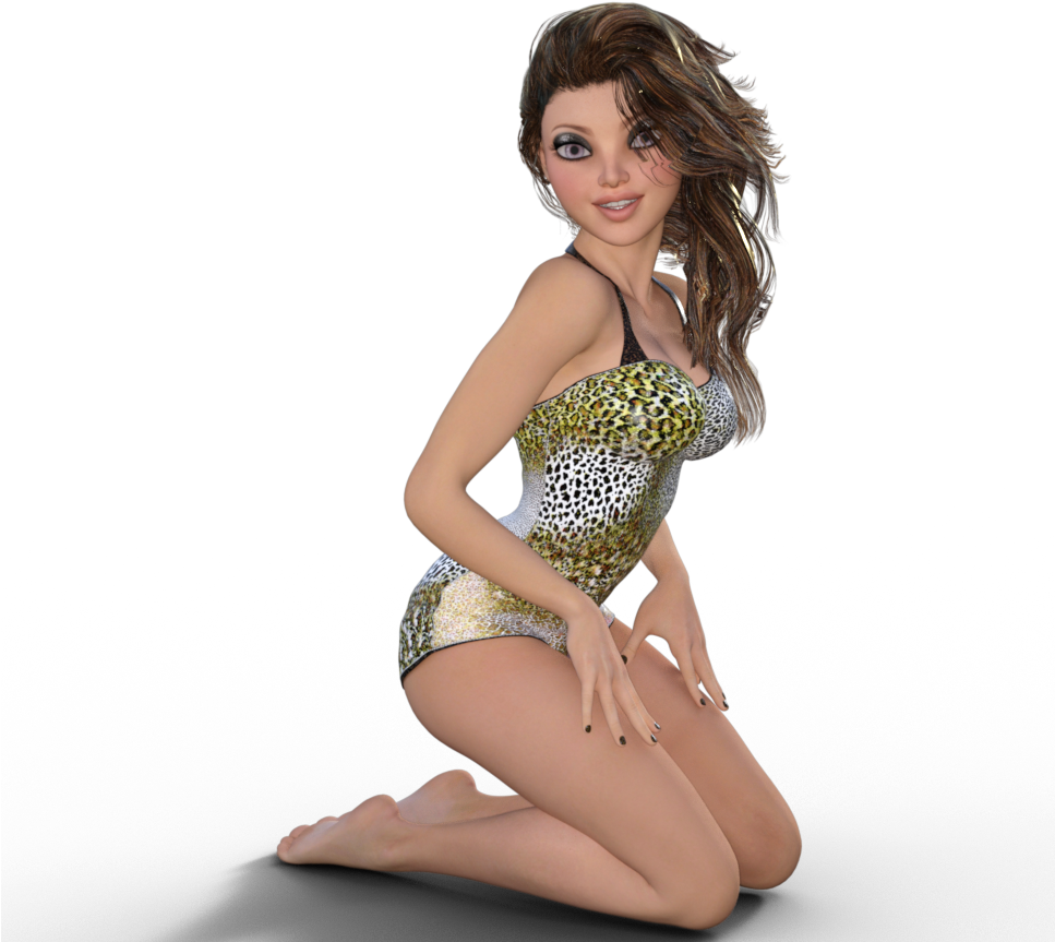 Animated Pinup Modelin Leopard Print