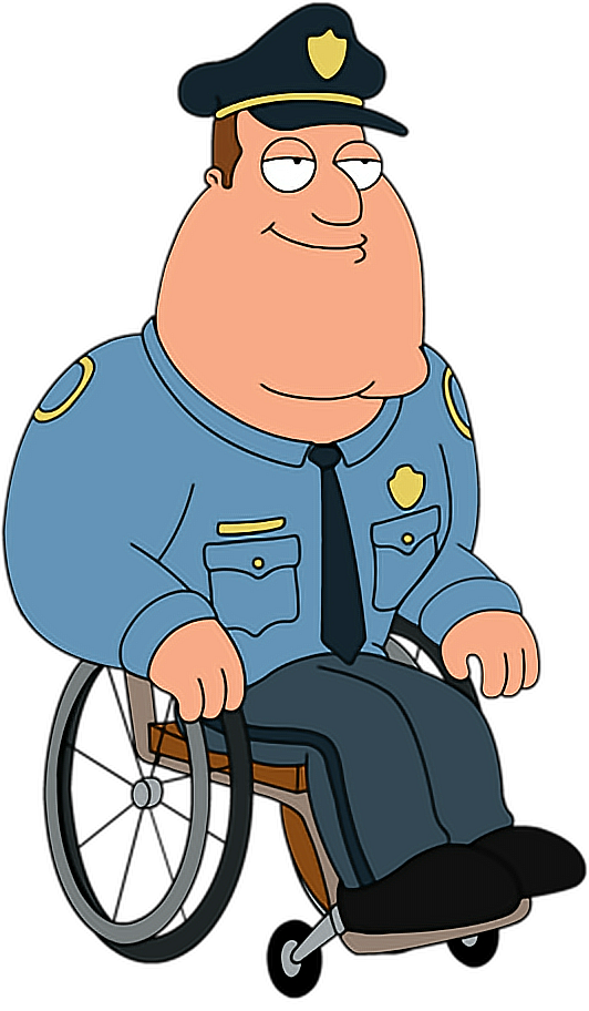 Animated Police Officerin Wheelchair