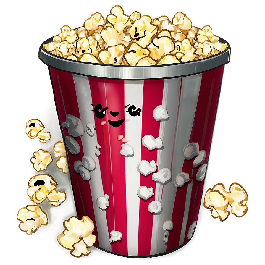 Animated Popcorn Bucket Character Png 51