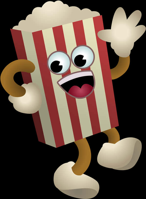 Animated Popcorn Character Clipart