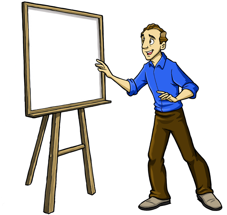 Animated Presenter With Whiteboard