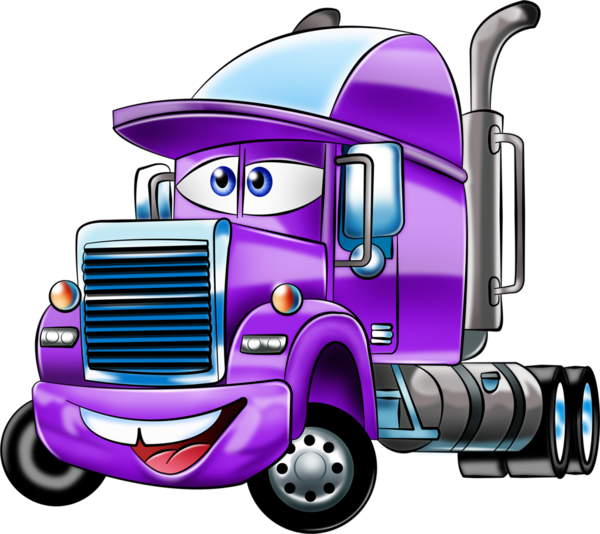 Animated Purple Truck Cartoon