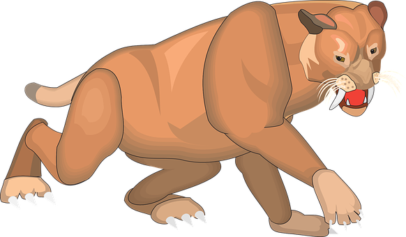 Animated Saber Toothed Cat Illustration