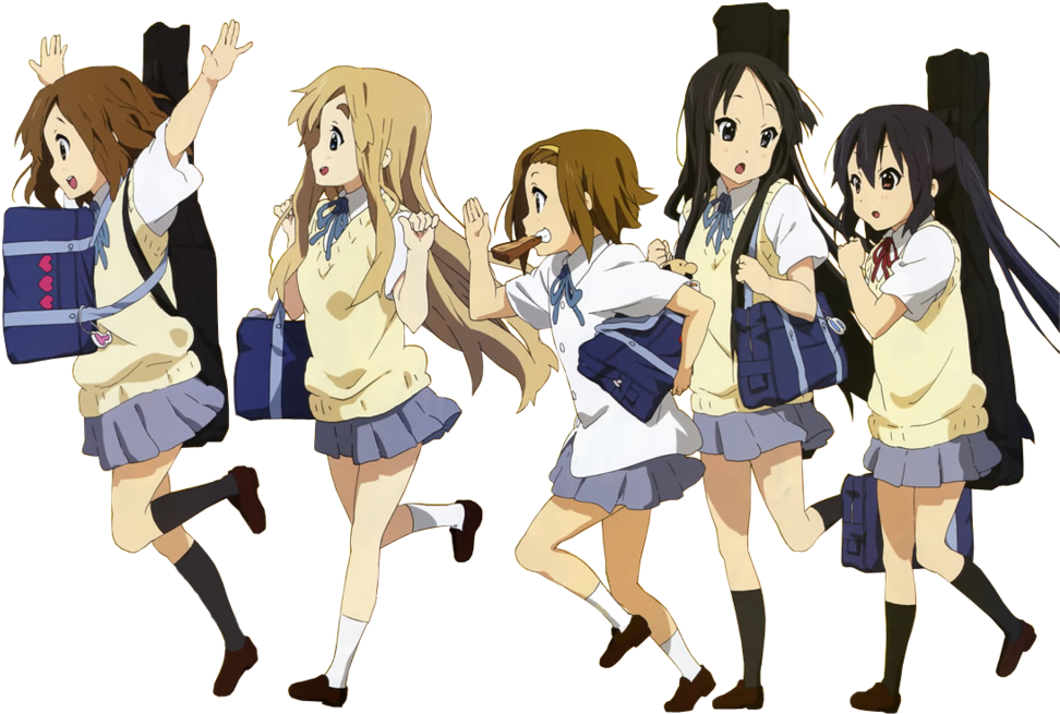 Animated Schoolgirls Running