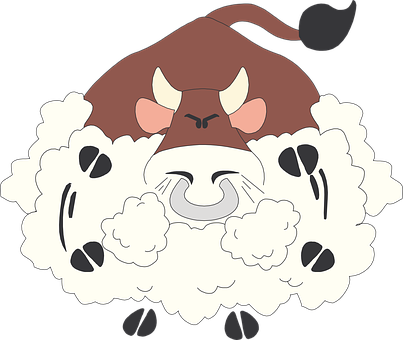 Animated Sheepwith Bull Hat