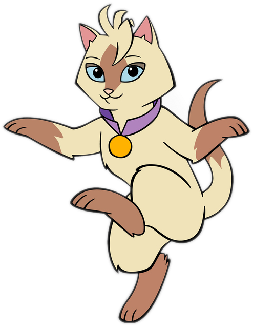 Animated Siamese Cat Character