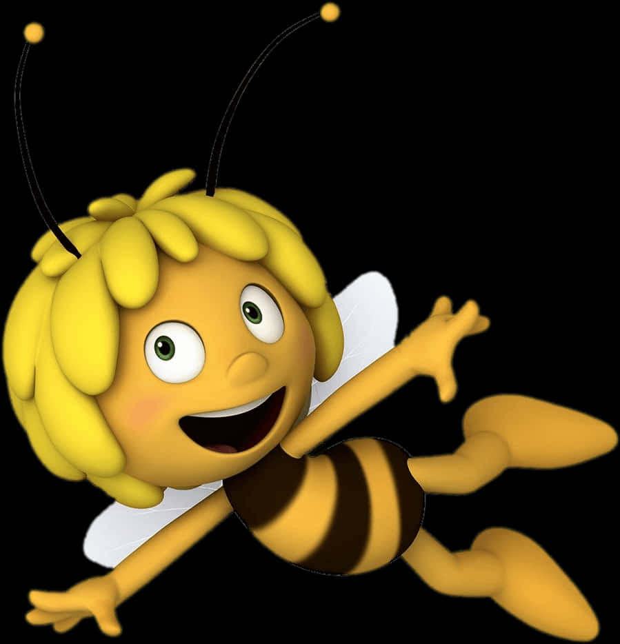 Animated Smiling Bee Character