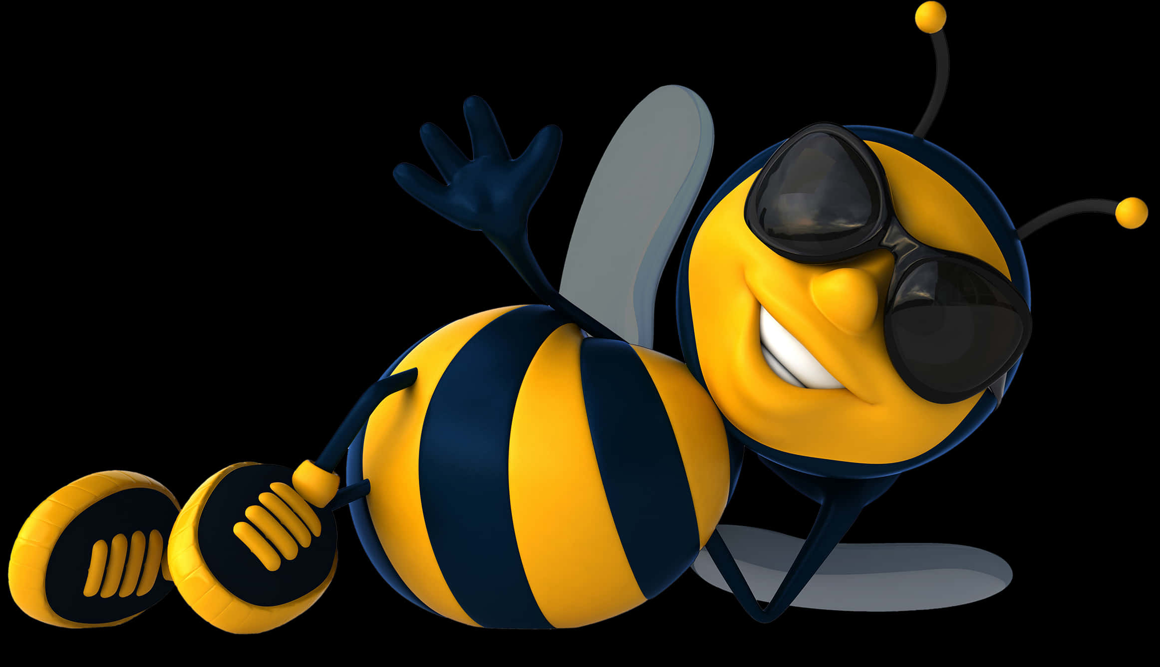 Animated Smiling Bee With Sunglasses