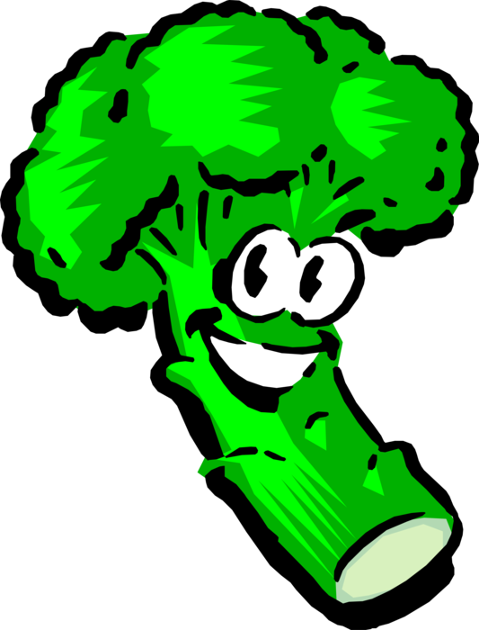 Animated Smiling Broccoli Character