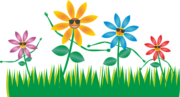 Animated Smiling Flowers