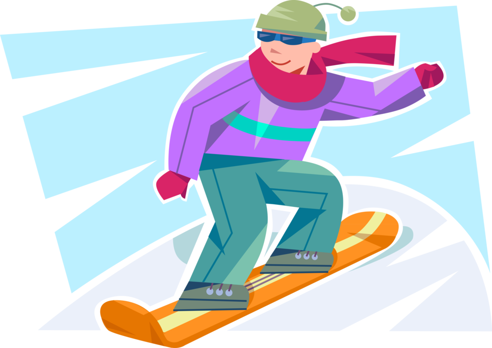 Animated Snowboarder Action