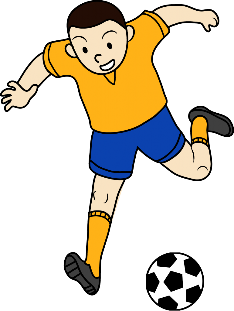 Animated Soccer Player Kicking Ball