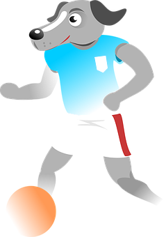 Animated Soccer Playing Dog