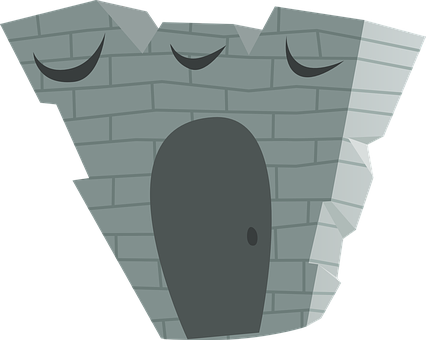 Animated Stone Face Door Design