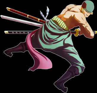 Animated_ Swordfighter_ Zoro_ Action_ Pose