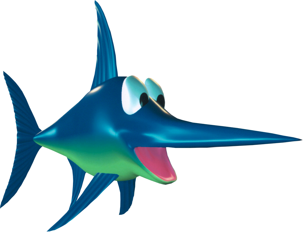 Animated Swordfish Character Smiling