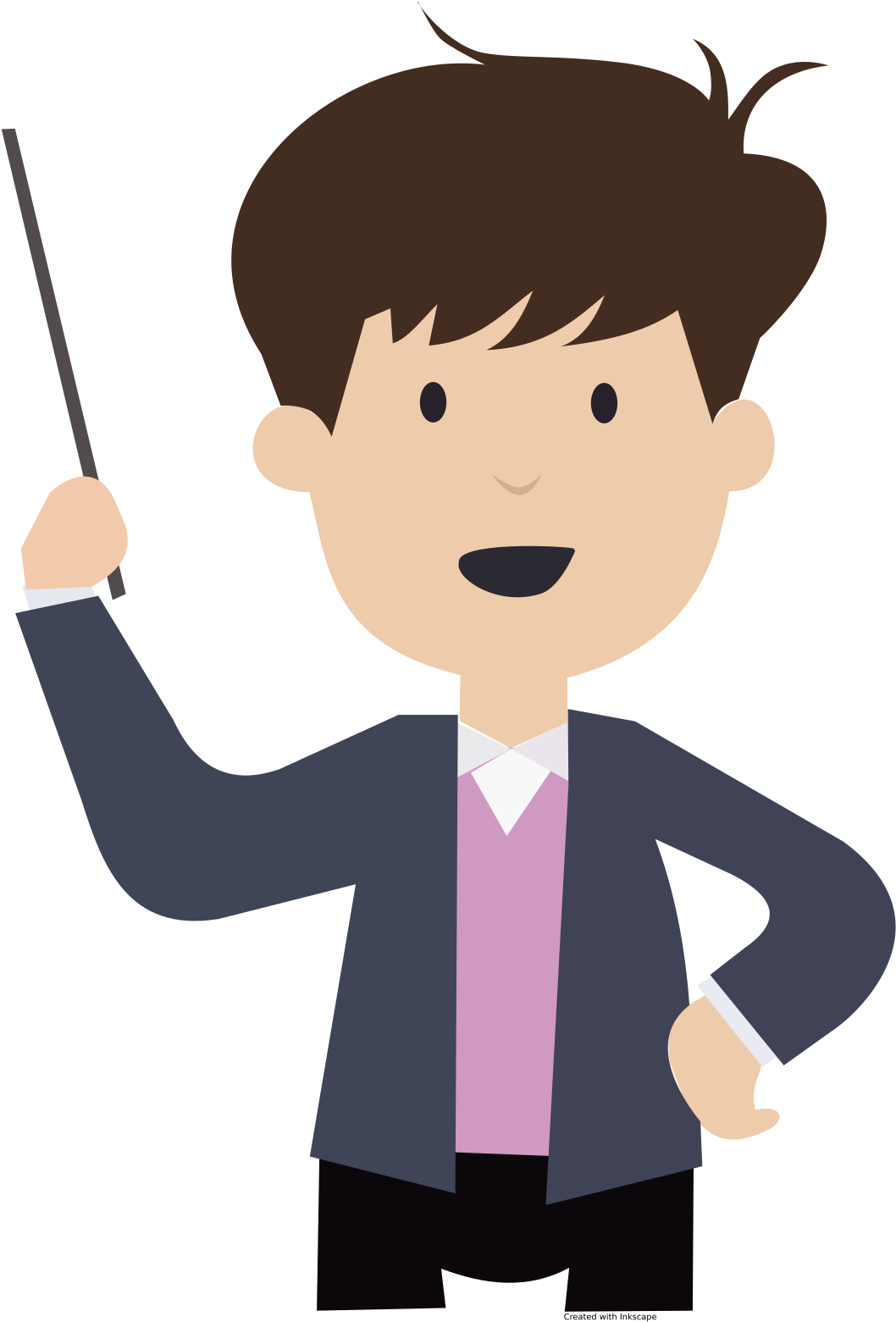 Animated Teacher Holding Pointer