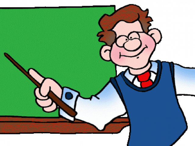 Animated Teacher Pointingat Blackboard