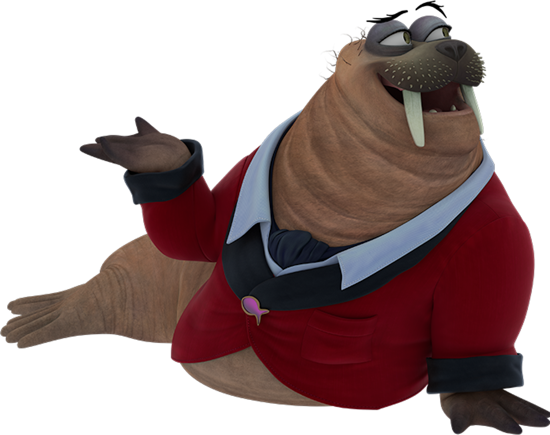 Animated Walrus Character Gesture