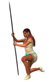 Animated Warrior Womanwith Spear