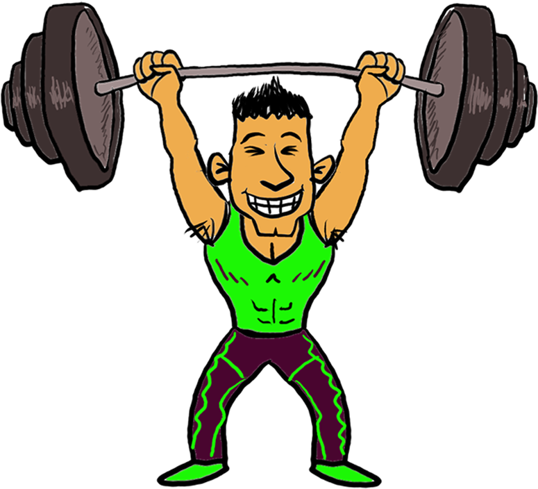 Animated Weightlifter Raising Barbell