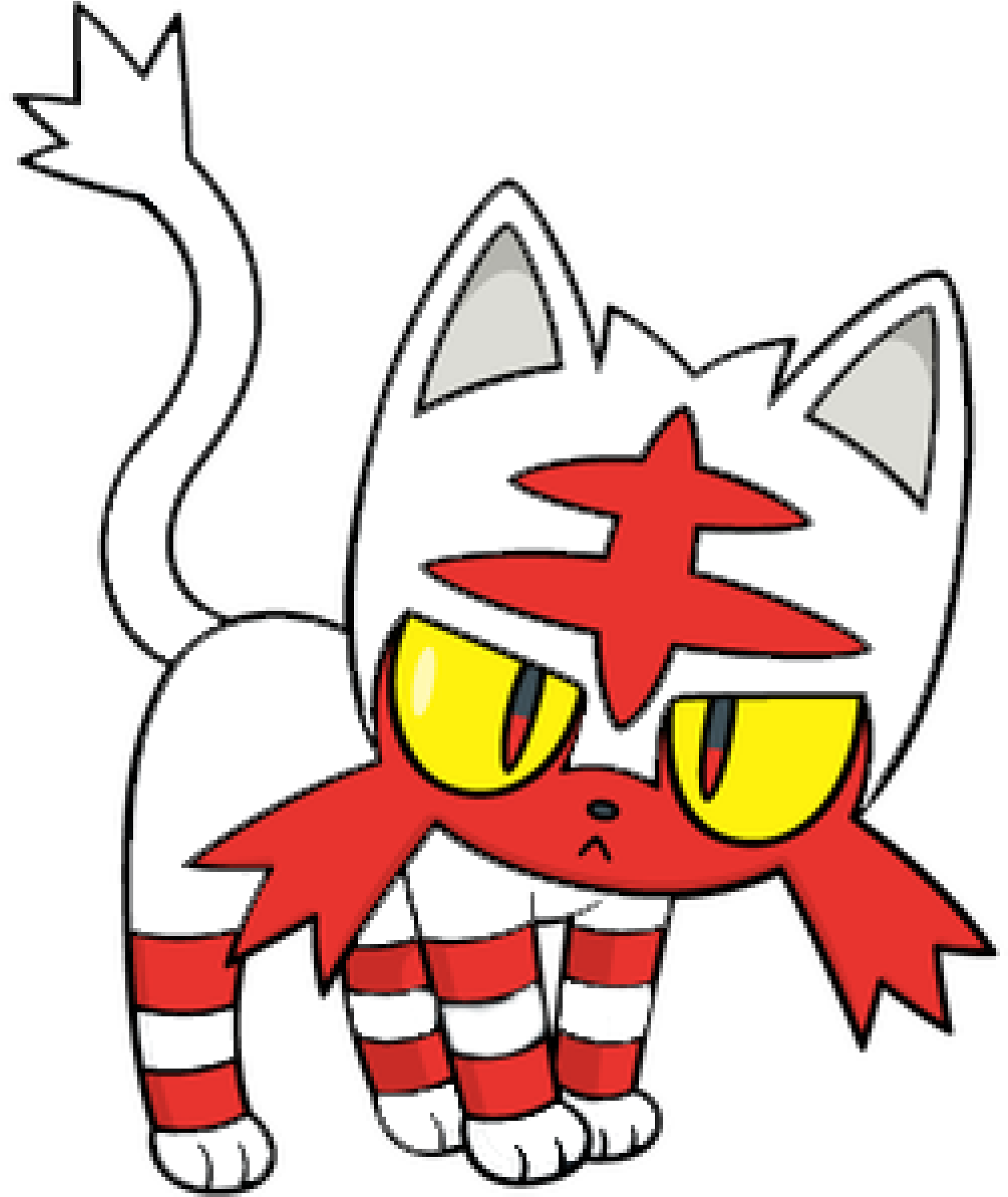 Animated White Red Cat Cartoon