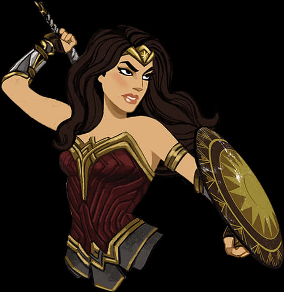 Animated Wonder Woman Action Pose