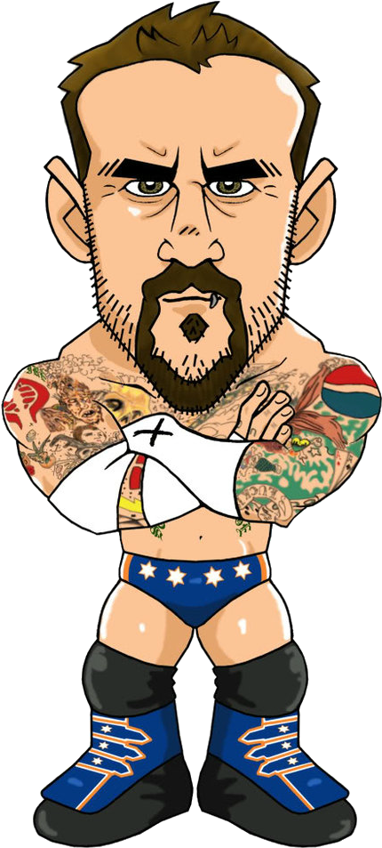 Animated Wrestler Cartoon Character