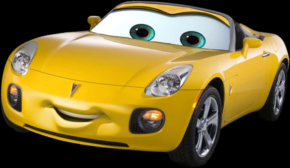 Animated Yellow Sports Car Character