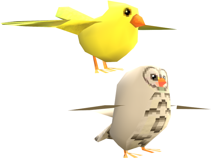 Animated Yellowand Grey Birds