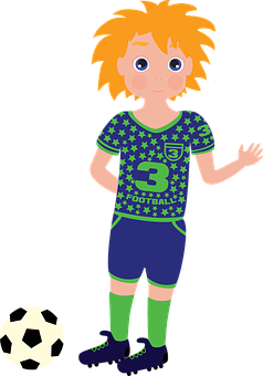 Animated Young Football Player