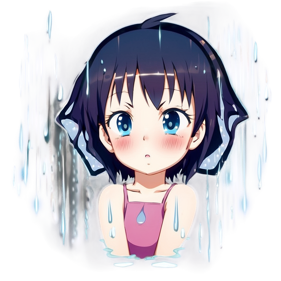 Anime Blush In Rain Png Yug