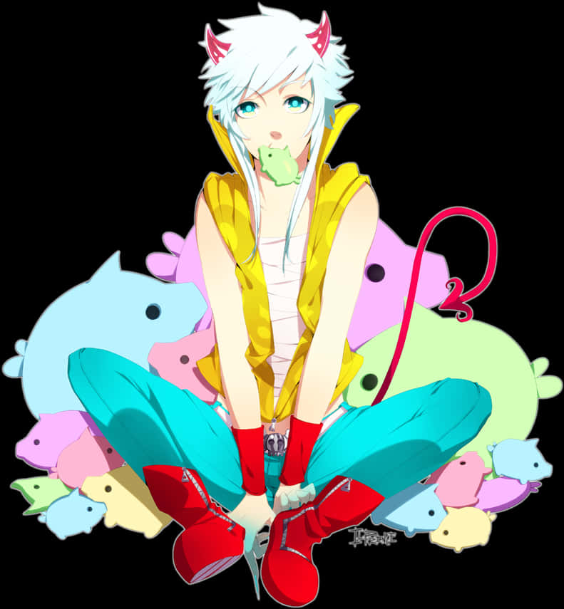 Anime Boy With White Hairand Animal Ears