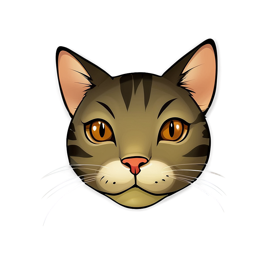 Anime Cat Head Artwork Png 06132024