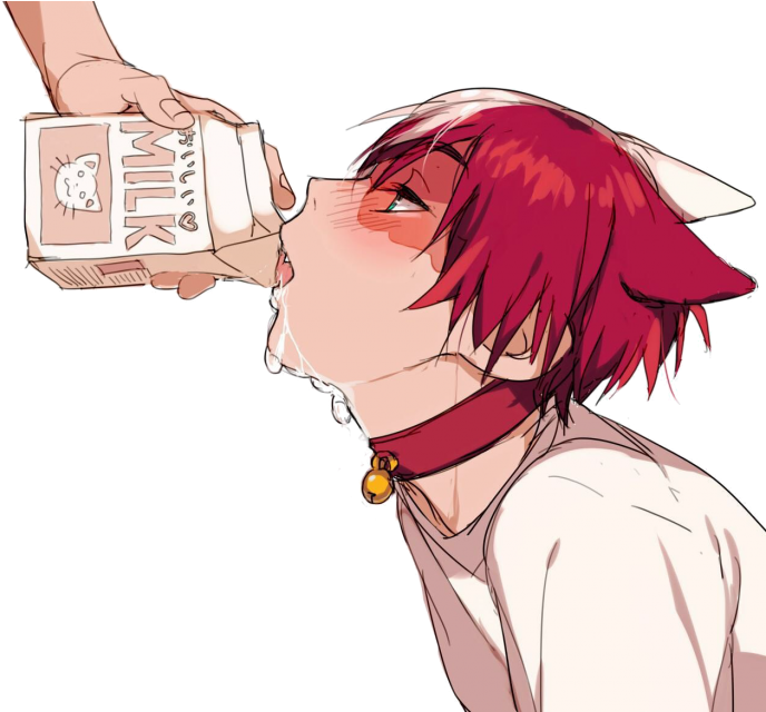 Anime Character Drinking Milk Cartoon