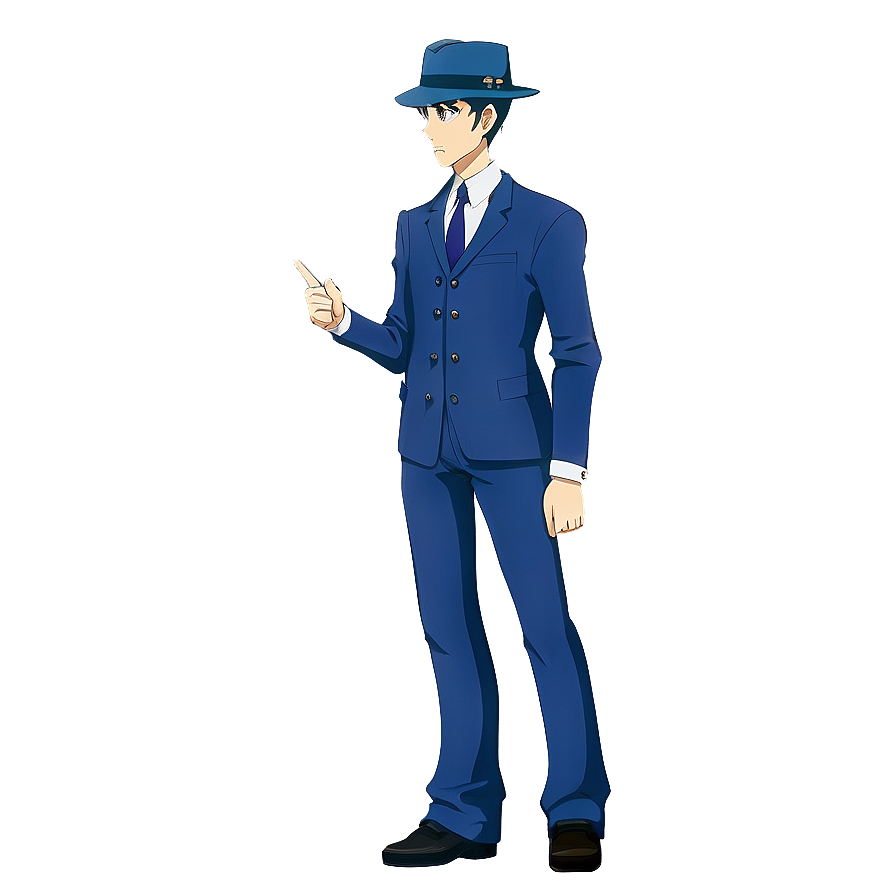 Anime Character In Detective Outfit Png 06252024