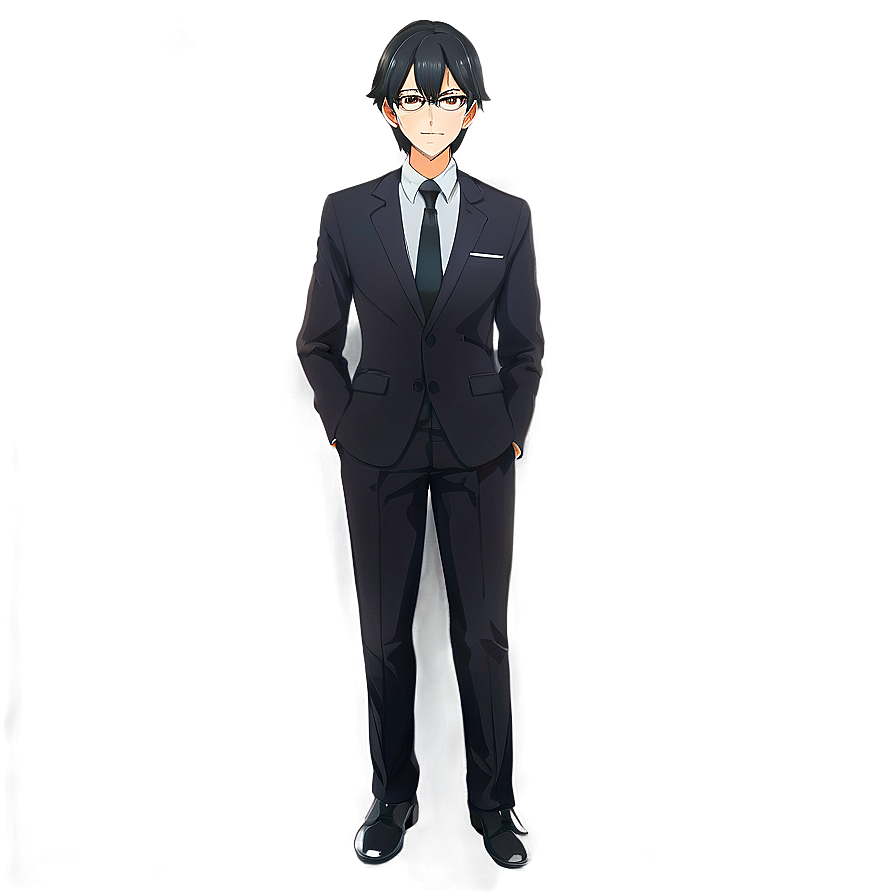 Anime Character In Formal Suit Png 06252024