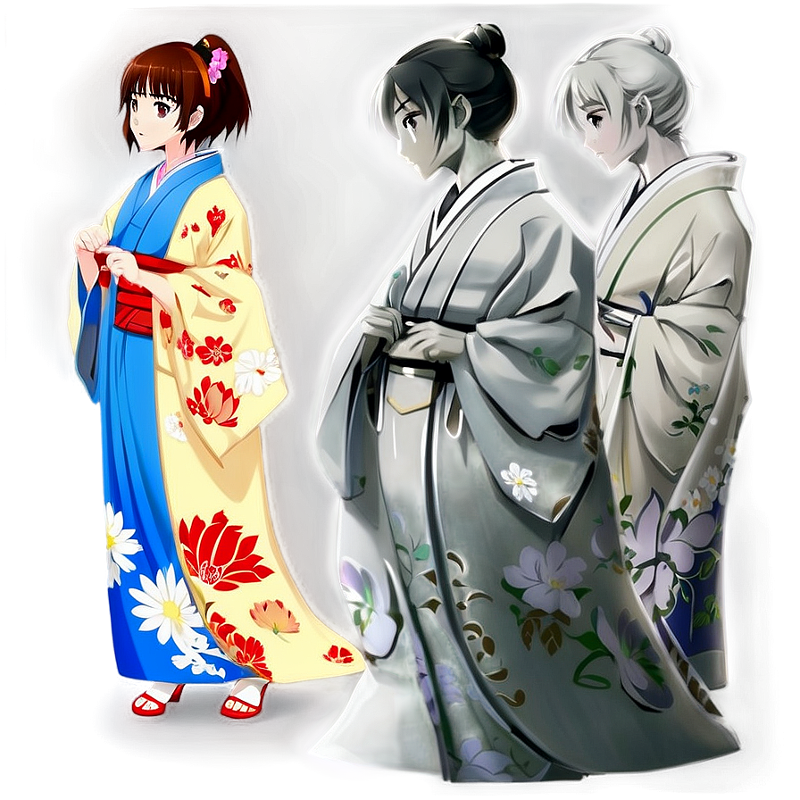 Anime Character In Kimono Png 30